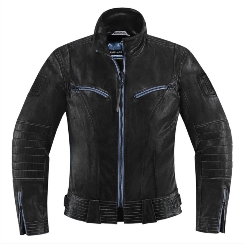 ICON 1000 Fairlady Leather Jacket, M, Black